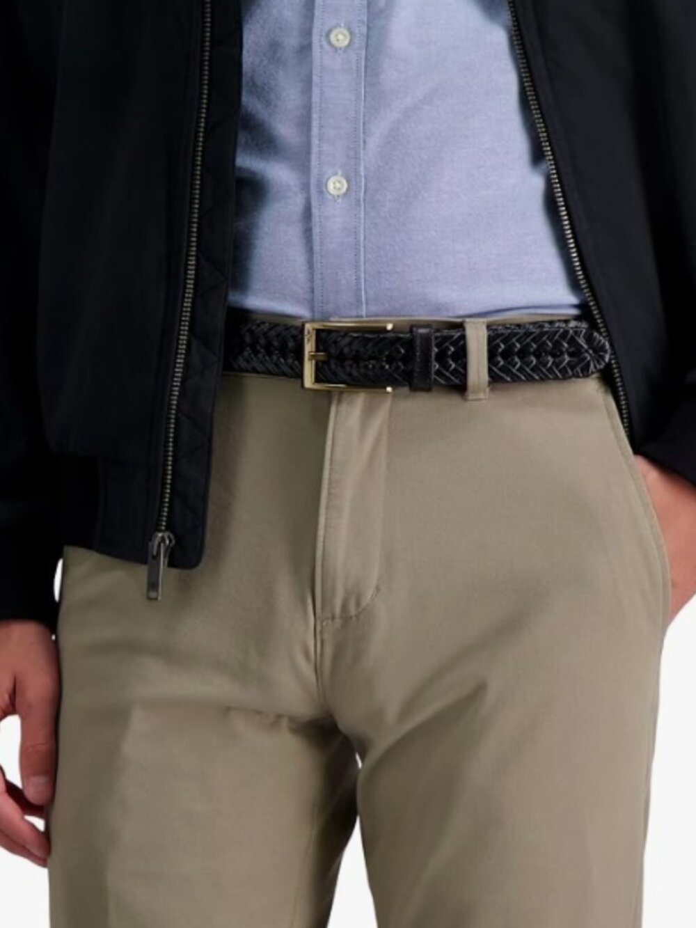 NWT Dockers Black Braided Belt - Size Large